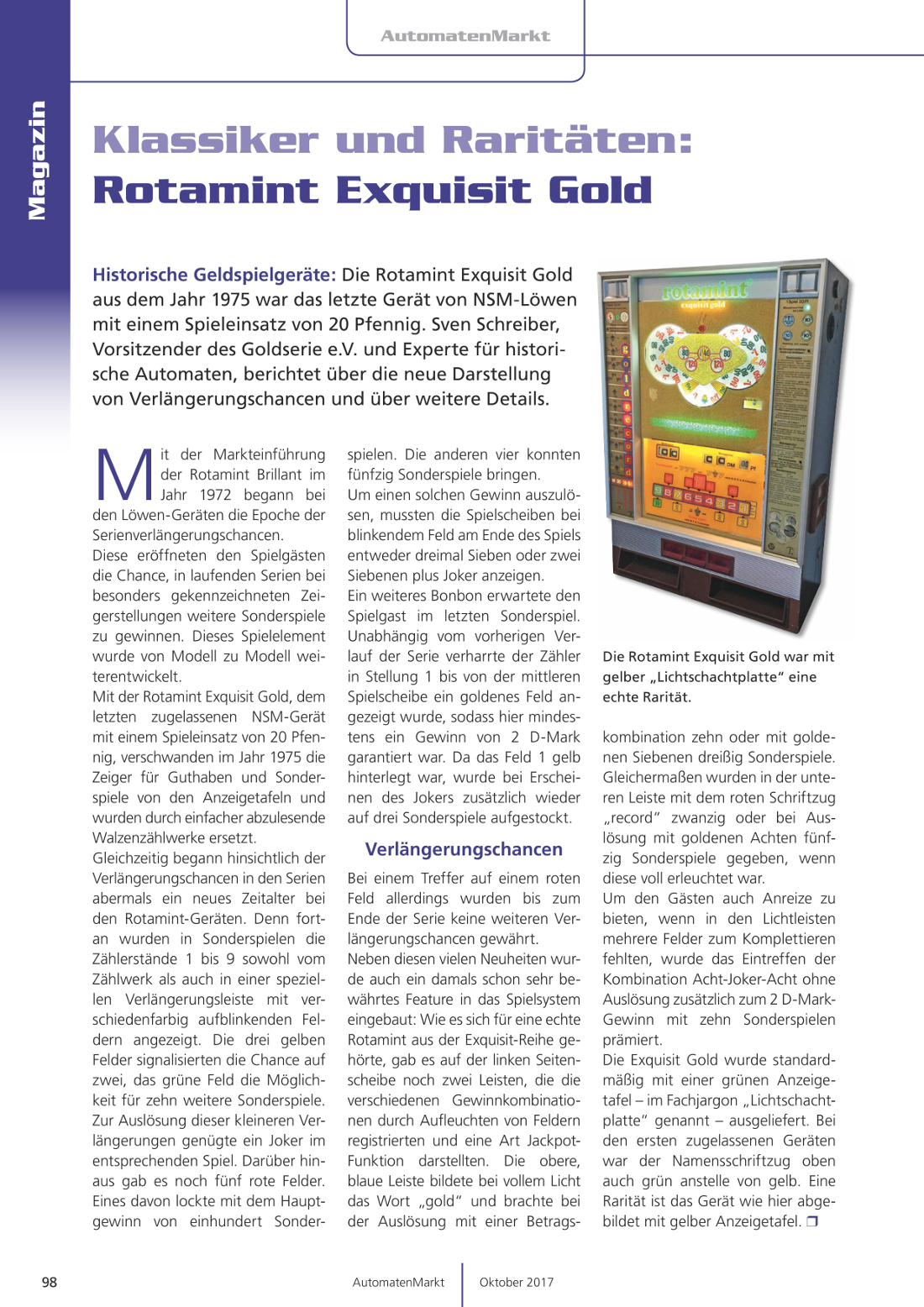 Rotamint Exquisit Gold Ausgabe 10 2017