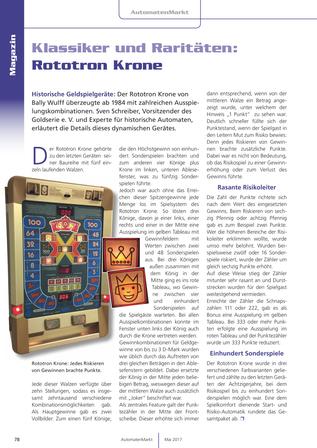 Rototron Krone Bally Wulff 1984 Printausgabe AM