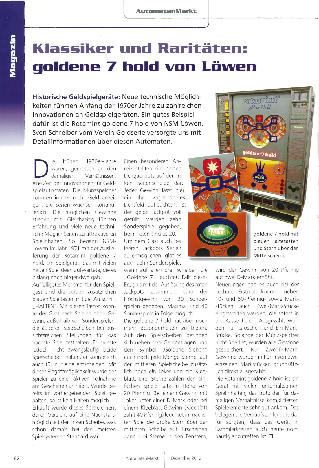 Goldene 7 Hold Rotamint NSM 1971 PVAM