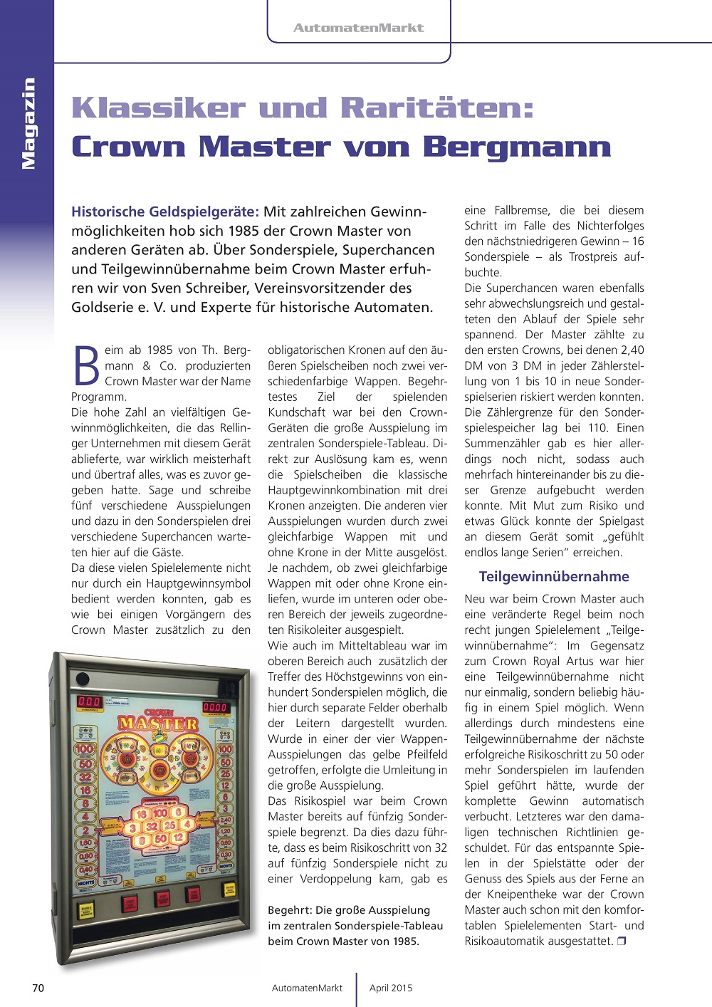 Master Crown Bergmann 1985 AM